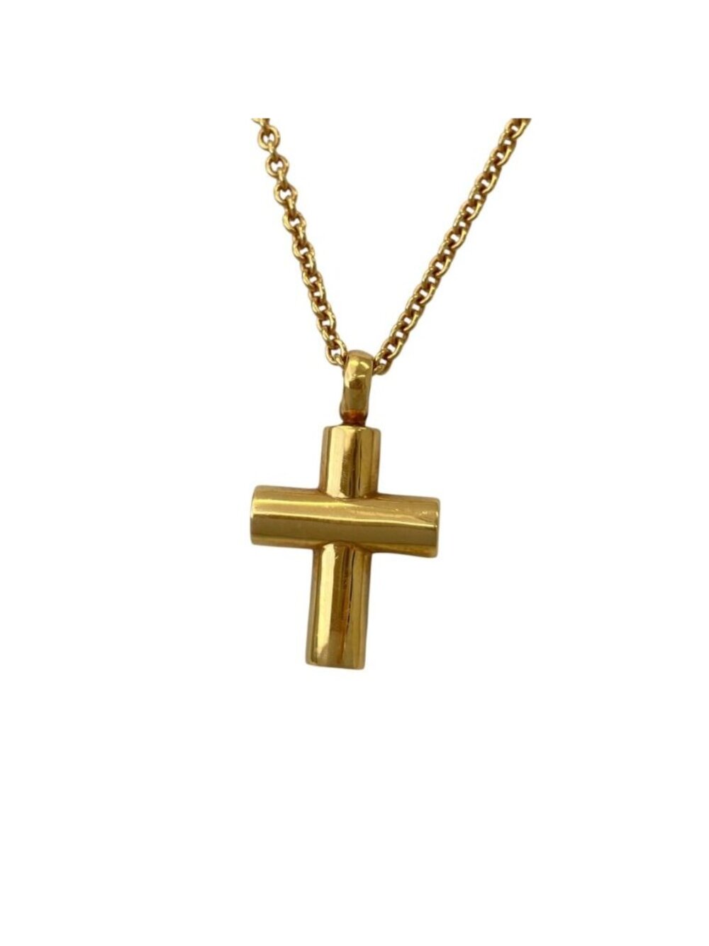 Bvlgari 750 Latin Cross Necklace Yellow Gold